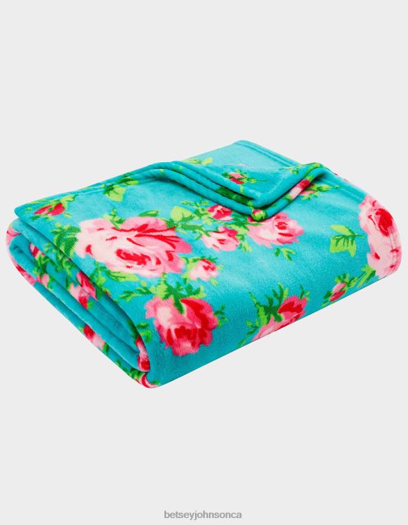 Women Bouquet Day Aqua Throw Blanket Multi Betsey Johnson Accessories JHZ8F397