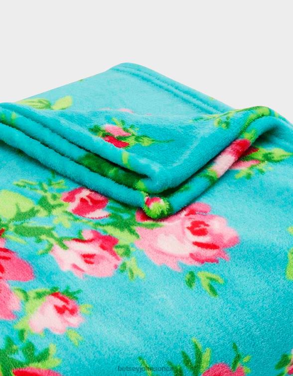 Women Bouquet Day Aqua Throw Blanket Multi Betsey Johnson Accessories JHZ8F397