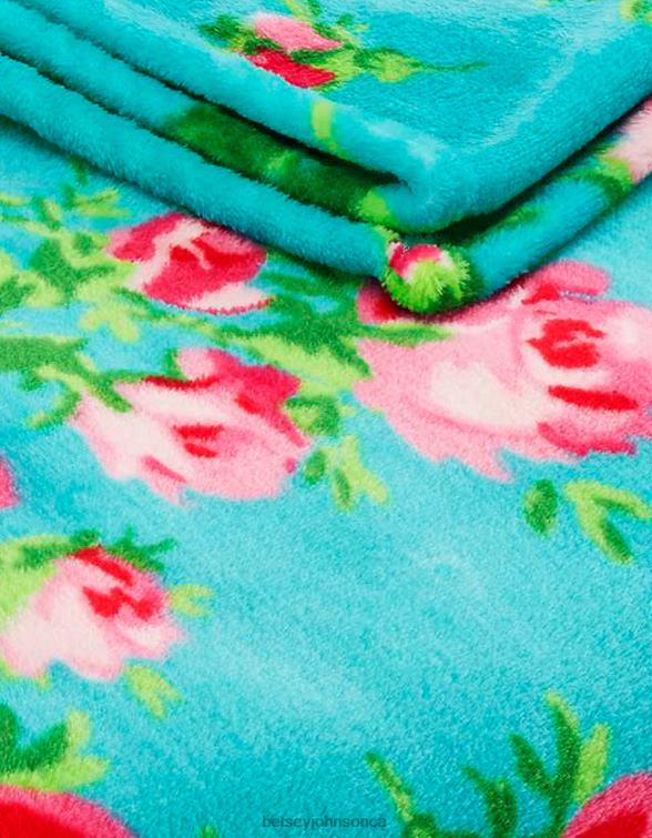 Women Bouquet Day Aqua Throw Blanket Multi Betsey Johnson Accessories JHZ8F397