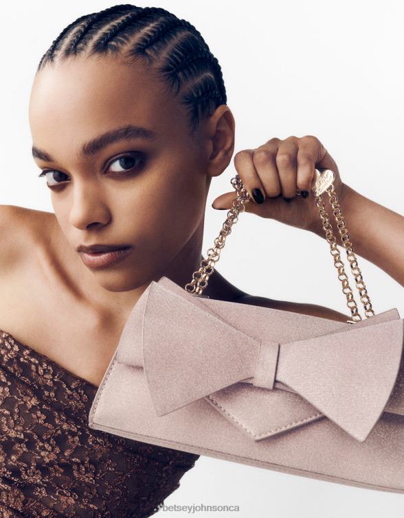 Women Angular Bow Convertible Bag Champagne Betsey Johnson Accessories JHZ8F249