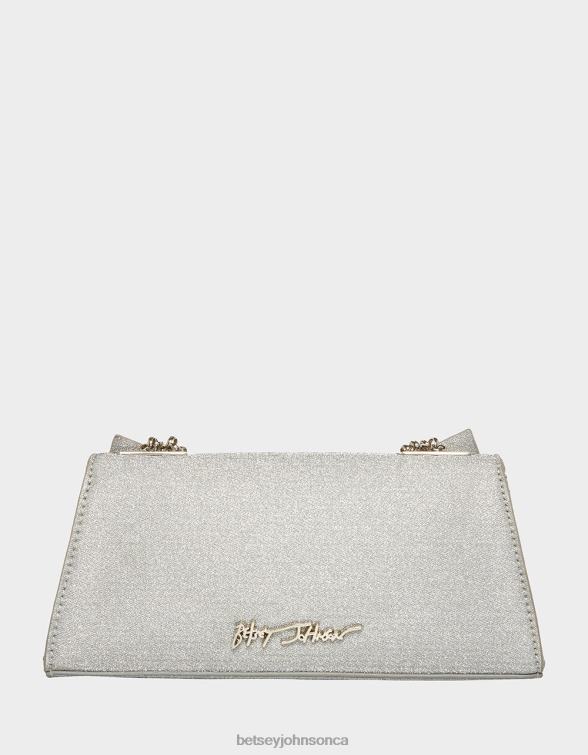 Women Angular Bow Convertible Bag Silver Betsey Johnson Accessories JHZ8F215