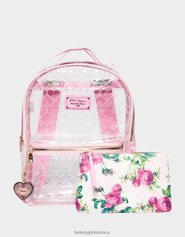 Women Clear Backpack With Pouch Blush Betsey Johnson Accessories JHZ8F233