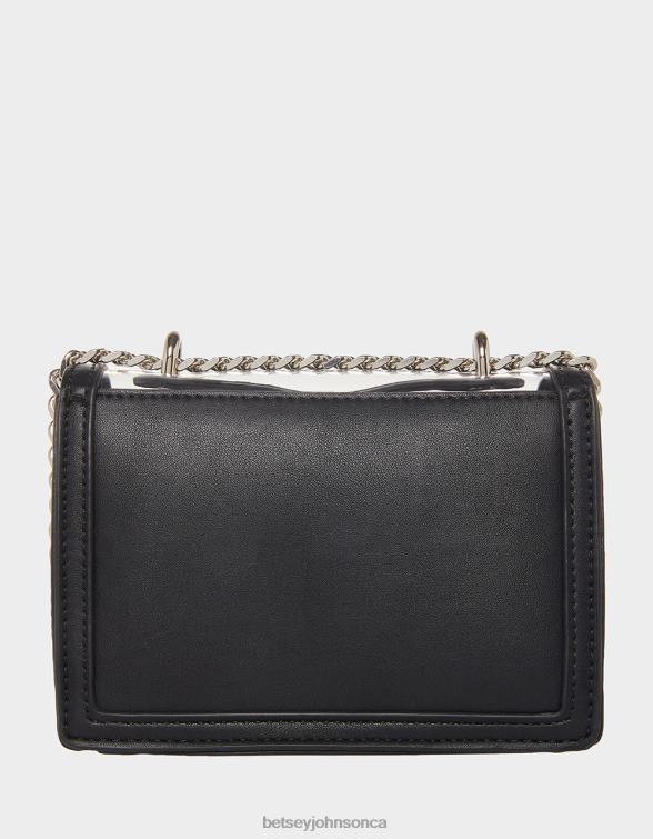 Women Clear Convertible Bag With Rhinestone Bow Black Betsey Johnson Accessories JHZ8F238