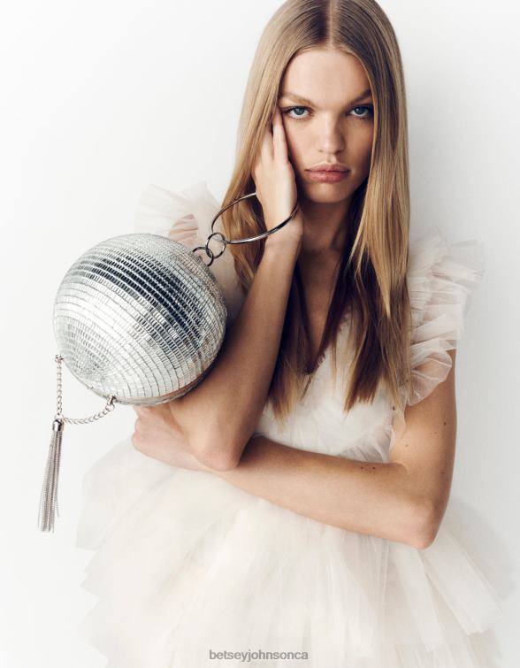 Women Kitsch Dancing Queen Crossbody Silver Betsey Johnson Accessories JHZ8F210