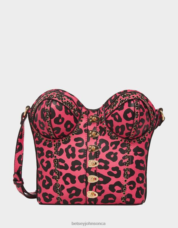 Women Kitsch Of Corsets Love Crossbody Black/Pink Betsey Johnson Accessories JHZ8F219