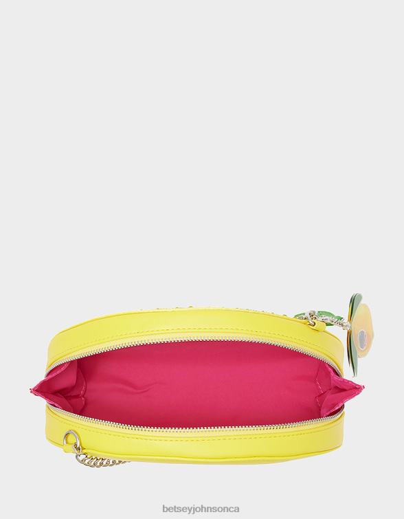Women Kitsch Pucker Up Crossbody Yellow Betsey Johnson Accessories JHZ8F209