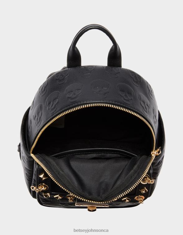 Women No Brainer Skull Mini Backpack Black Betsey Johnson Accessories JHZ8F241