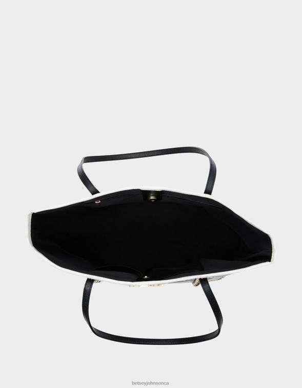 Women Seeing Stripes Tote Black/White Betsey Johnson Accessories JHZ8F252