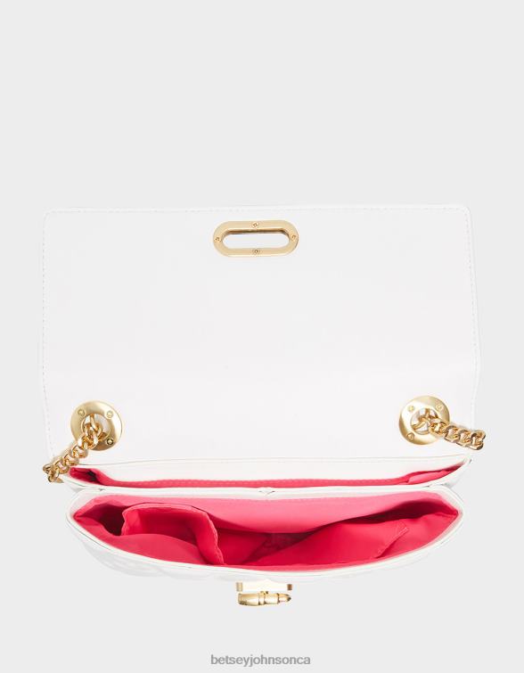 Women Skull N Hearts Flap Bag White Betsey Johnson Accessories JHZ8F228