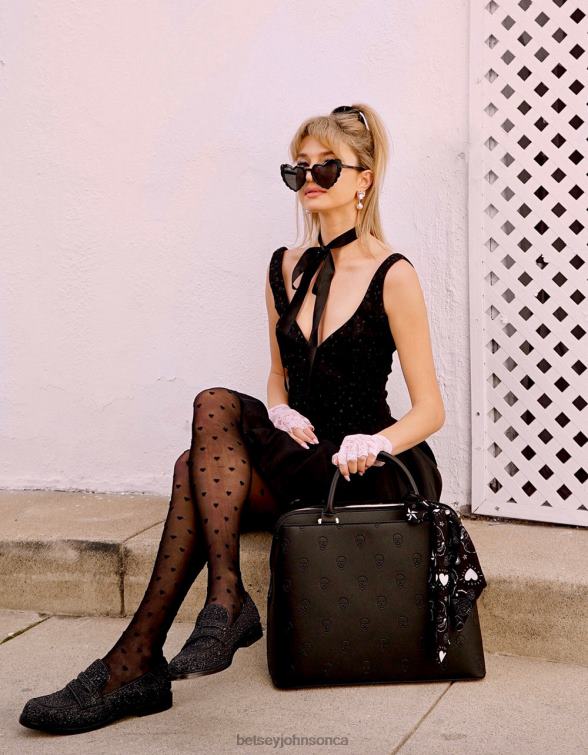 Women Skullicious Satchel Black Betsey Johnson Accessories JHZ8F205