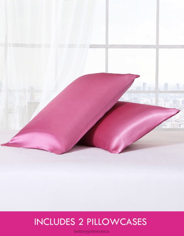 Unisex Solid Satin Standard Pillowcase Pink Betsey Johnson Accessories JHZ8F421