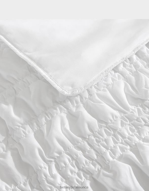 Unisex Boudoir Solid White Full Queen Quilt Sham Set Multi Betsey Johnson Accessories JHZ8F419