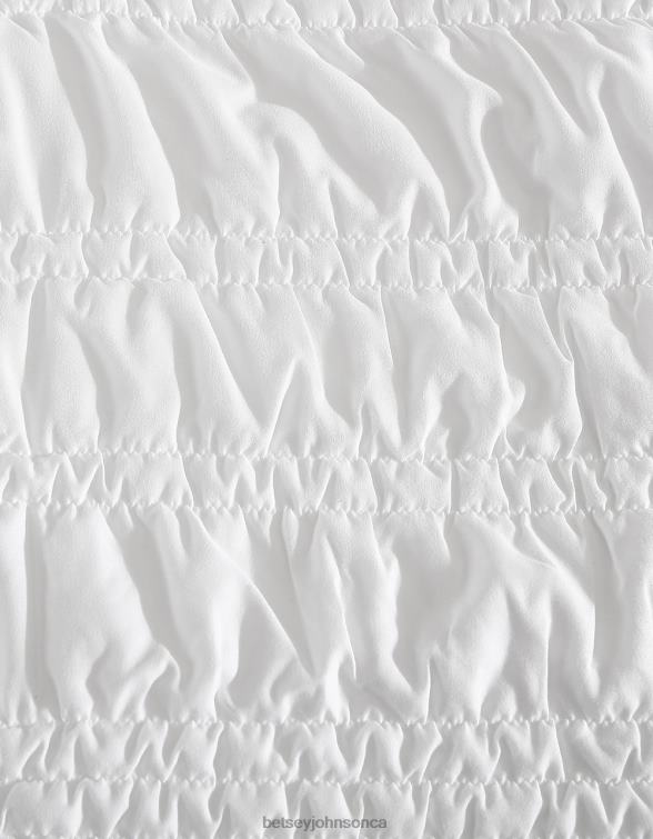Unisex Boudoir Solid White Full Queen Quilt Sham Set Multi Betsey Johnson Accessories JHZ8F419
