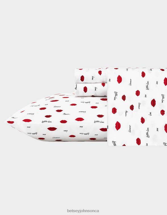 Unisex Love Lips Red Queen Sheet Set Multi Betsey Johnson Accessories JHZ8F396