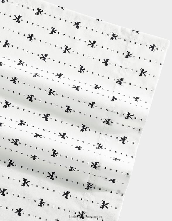 Unisex Ribbon Pinstripe White King Sheet Set Multi Betsey Johnson Accessories JHZ8F407