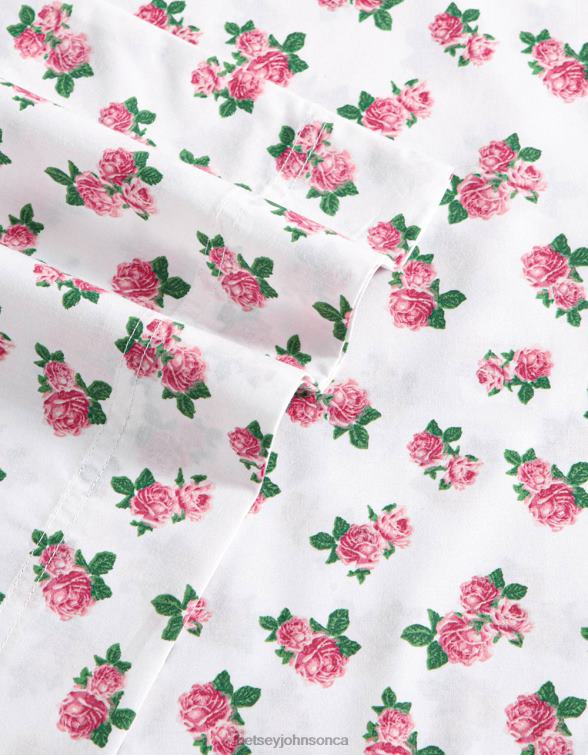 Unisex Tiny Pink Roses Full Sheet Set Multi Betsey Johnson Accessories JHZ8F402