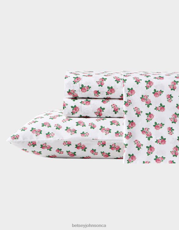 Unisex Tiny Pink Roses Queen Sheet Set Multi Betsey Johnson Accessories JHZ8F401