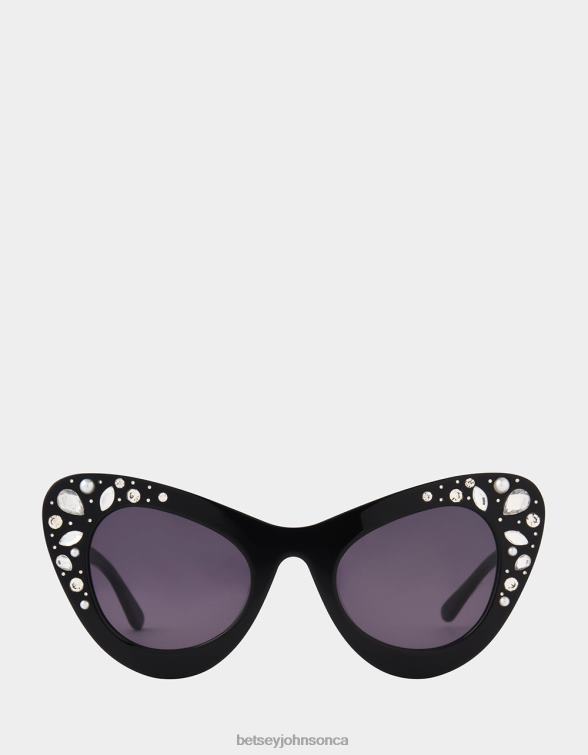 Women Crown Jewel Sunglasses Black Betsey Johnson Accessories JHZ8F381