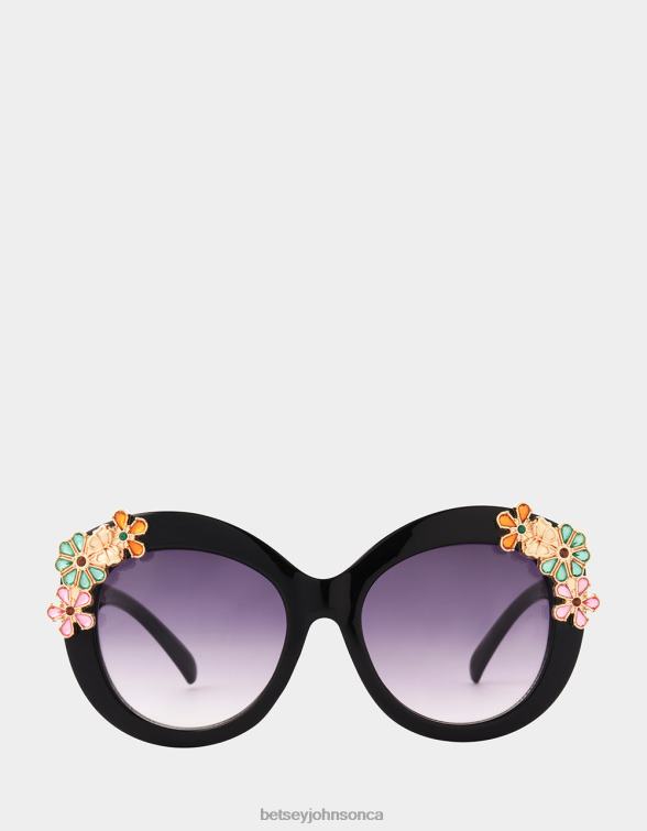 Women Garden Party Sunglasses Black Betsey Johnson Accessories JHZ8F376