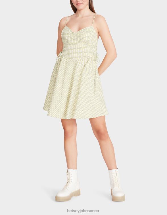 Women Bella Frocked Dot Mini Dress Lime Betsey Johnson Clothing JHZ8F299