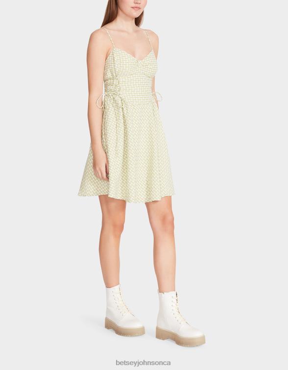 Women Bella Frocked Dot Mini Dress Lime Betsey Johnson Clothing JHZ8F299