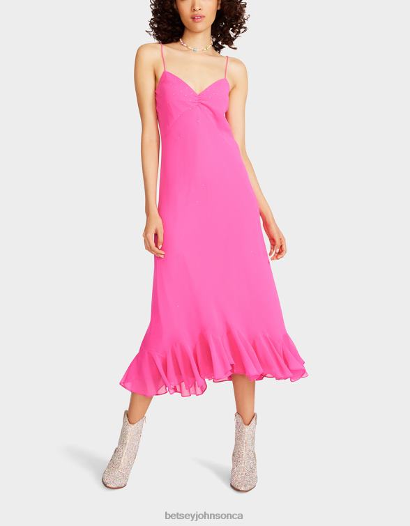 Women Bit Of Bling Slip Dress Pink Betsey Johnson Clothing JHZ8F301