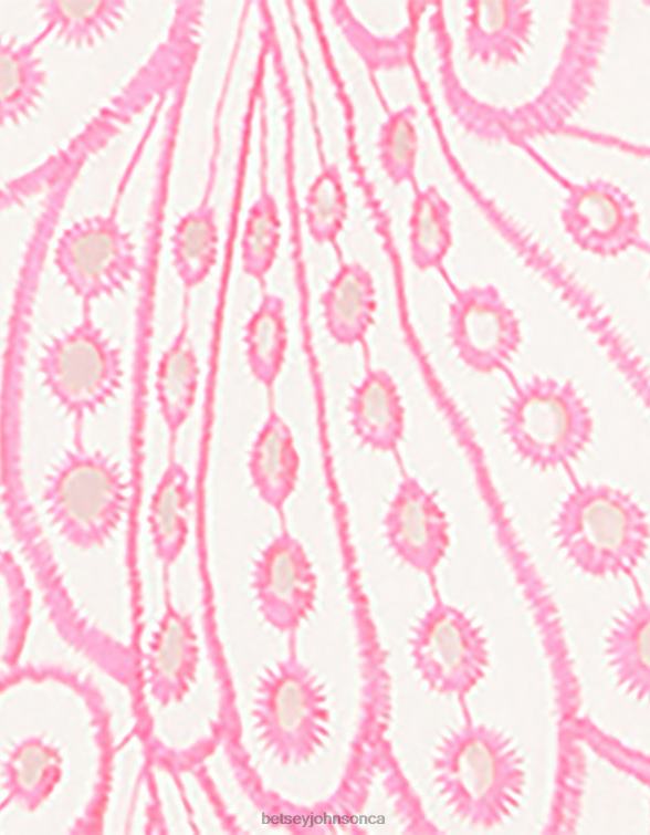 Women Eyelet Corset Mini Dress Pink Betsey Johnson Clothing JHZ8F271