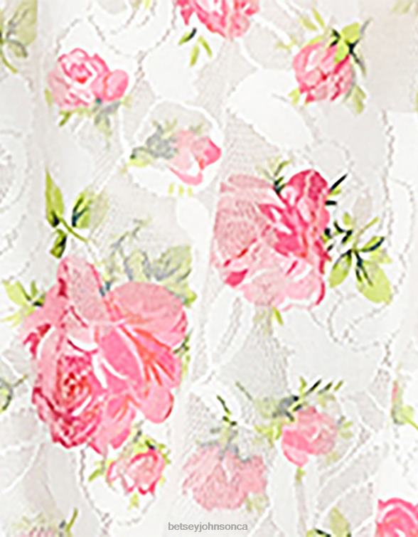 Women Floral Overload Maxi Dress White Betsey Johnson Clothing JHZ8F274