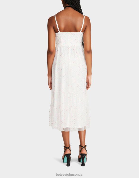 Women Garden Vibes Corset Midi Dress White Multi Betsey Johnson Clothing JHZ8F281