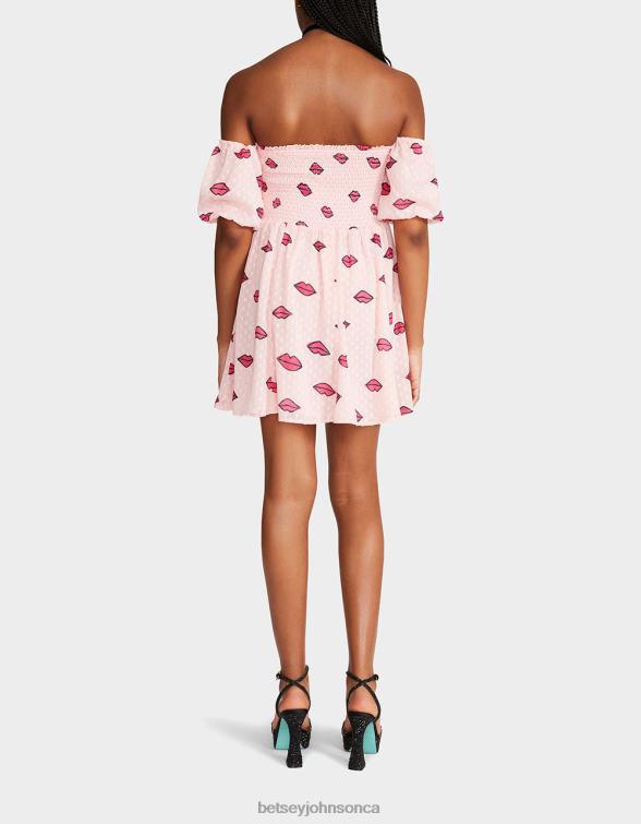 Women Pucker Up Mini Dress Pink Betsey Johnson Clothing JHZ8F266
