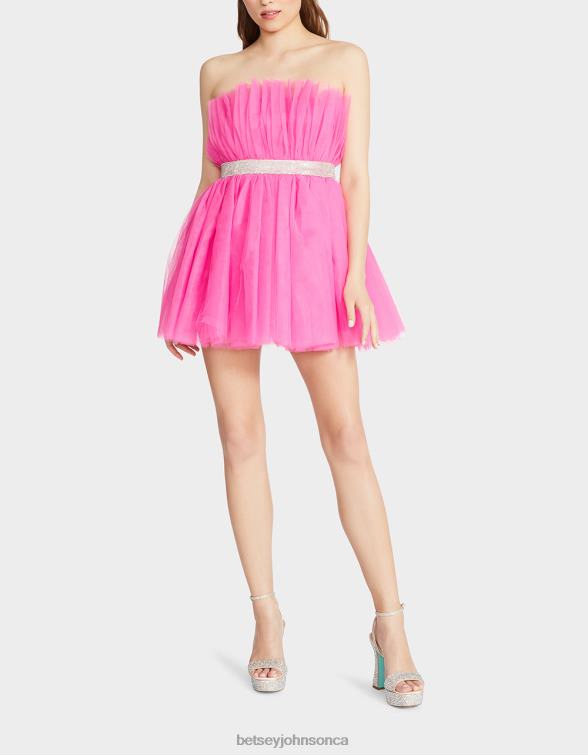 Women Showstopper Tulle Mini Dress Hot Pink Betsey Johnson Clothing JHZ8F267