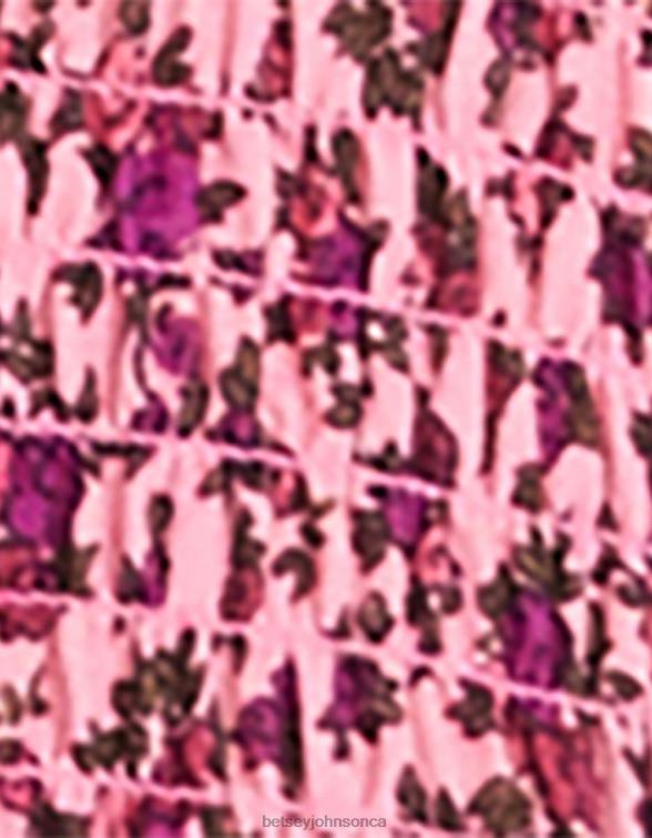 Women Vintage Ditsy Floral Strapless Mini Dress Pink Betsey Johnson Clothing JHZ8F294