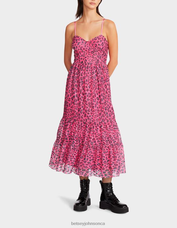 Women Wild N Out Stretch Lace Corset Midi Hot Pink Betsey Johnson Clothing JHZ8F276