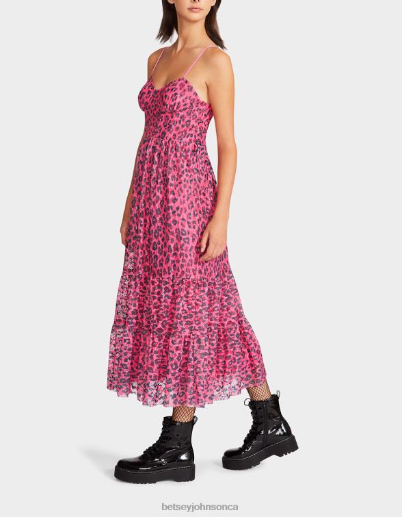 Women Wild N Out Stretch Lace Corset Midi Hot Pink Betsey Johnson Clothing JHZ8F276