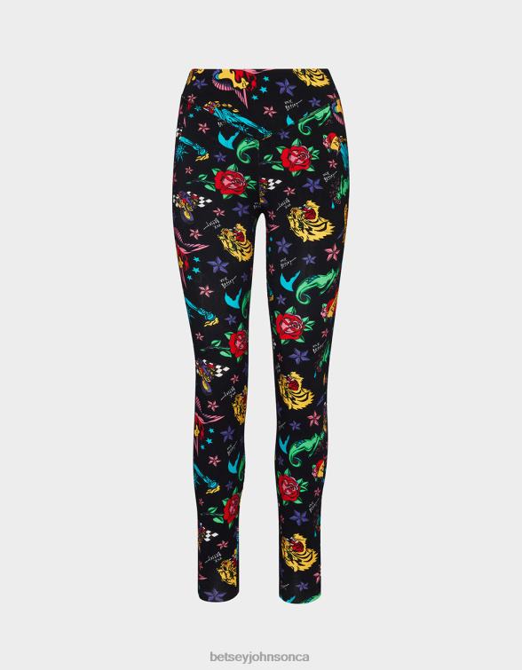 Women 80Th Bash Second Skin Legging Tattoo Tattoo Pri Betsey Johnson Clothing JHZ8F287