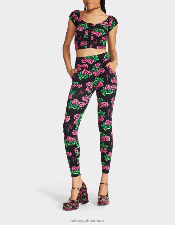 Women 80Th Bash Second Skin Leggings Rose Betsey Johnson Clothing JHZ8F306