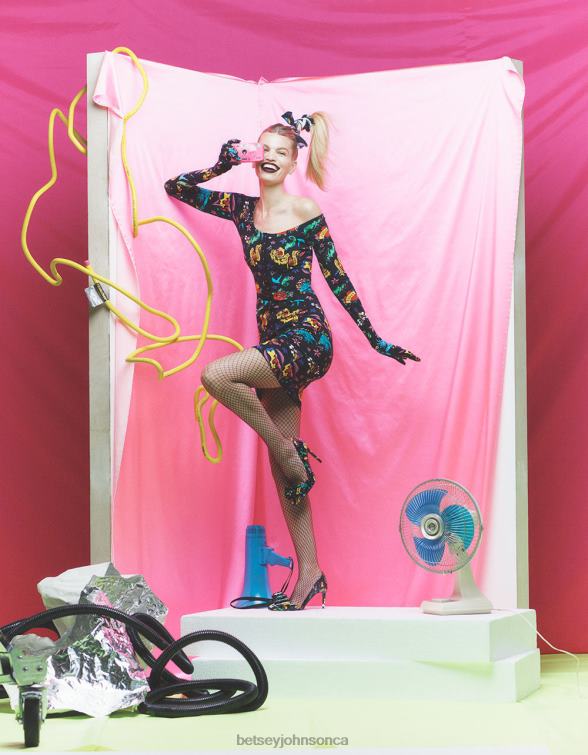 Women 80Th Bash Corset Raglan Top Tattoo Tattoo Pri Betsey Johnson Clothing JHZ8F292