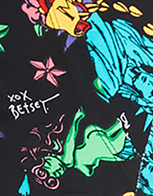 Women 80Th Bash Corset Raglan Top Tattoo Tattoo Pri Betsey Johnson Clothing JHZ8F292