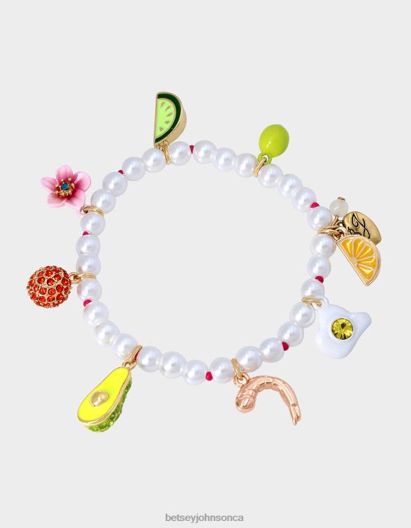 Women Brunch Charm Stretch Bracelet Multi Betsey Johnson Jewelry JHZ8F353