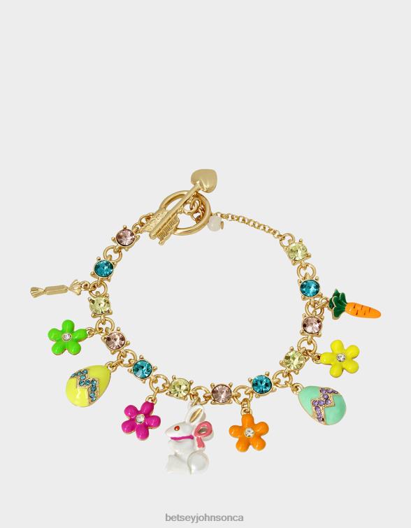 Women Hunny Bunny Charm Bracelet Multi Betsey Johnson Jewelry JHZ8F350