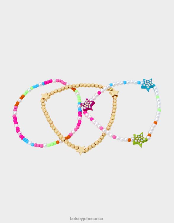 Women Kidult Kitsch Star Bead Bracelet Multi Betsey Johnson Jewelry JHZ8F358