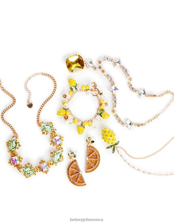 Women Lemon Drop Shaky Toggle Bracelet Yellow Betsey Johnson Jewelry JHZ8F316