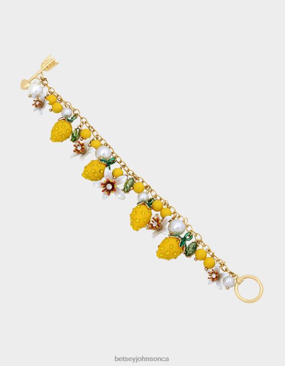 Women Lemon Drop Shaky Toggle Bracelet Yellow Betsey Johnson Jewelry JHZ8F316