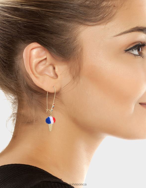 Women 4Th Of July Snowcone Hook Earrings Red/White/Blue Betsey Johnson Jewelry JHZ8F328