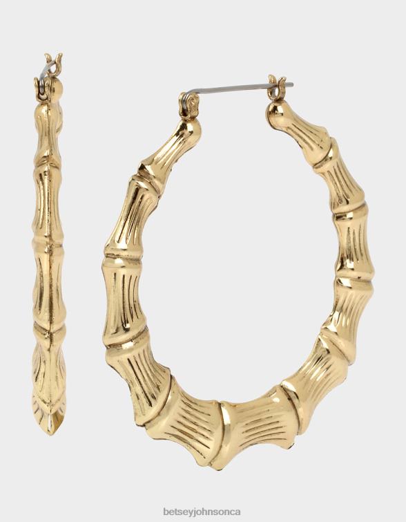 Women Bamboo Hoops Gold Betsey Johnson Jewelry JHZ8F319
