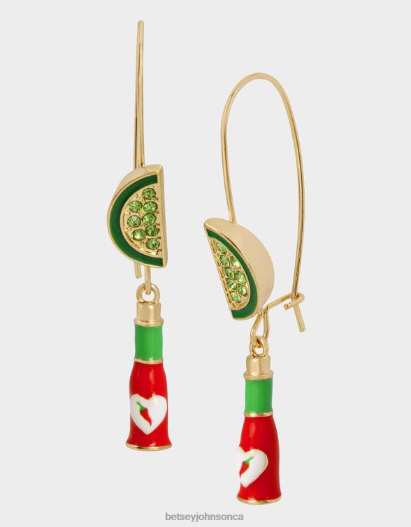 Women Brunch Hot Sauce Earrings Red Betsey Johnson Jewelry JHZ8F349