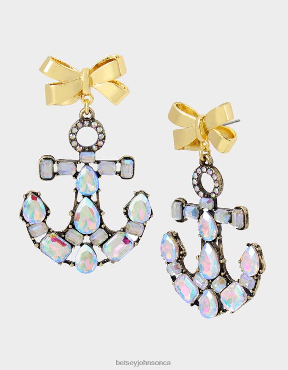 Women Cruise Control Anchor Drop Earrings Crystal Betsey Johnson Jewelry JHZ8F313