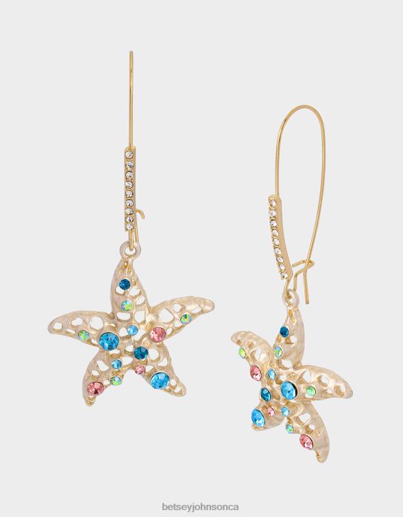 Women Cruise Control Starfish Hook Earrings Multi Betsey Johnson Jewelry JHZ8F318