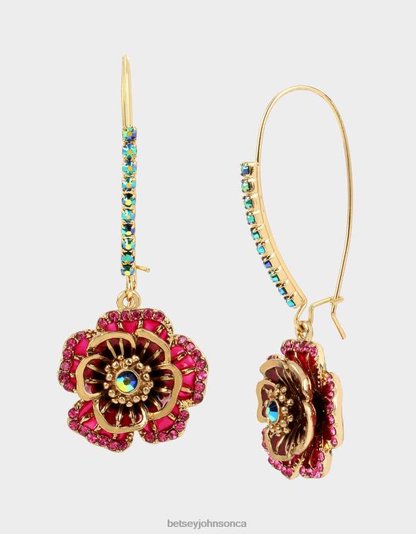 Women Flower Hook Earrings Multi Betsey Johnson Jewelry JHZ8F325