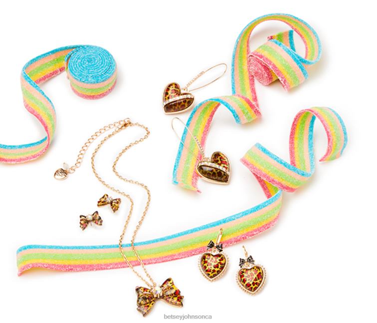 Women Heart Drop Earrings Leopard Betsey Johnson Jewelry JHZ8F339